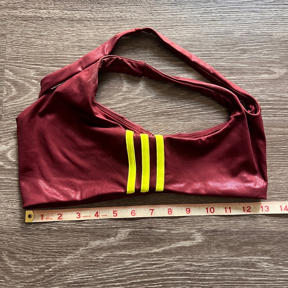 Ivy Park X Adidas Asymmetric Cutout two-Piece Swimsuit Olive & Maroon. size L - Picture 13 of 16